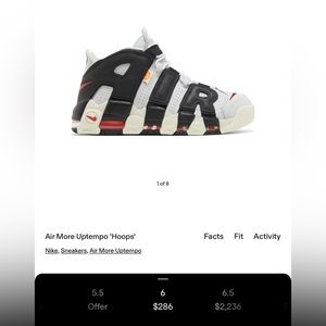Nike Air More Uptempo Women’s 6.5 / Boys 5Y